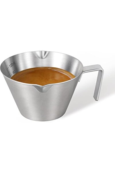 GENERAL Yaramat Stainless Steel Espresso Cup Metal Measuring Cup Double Spout...