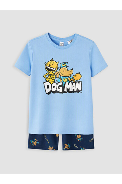 LC Waikiki Esvab • Modern & Distinctive Dog Man Printed Boys' Shorts Pajama Set