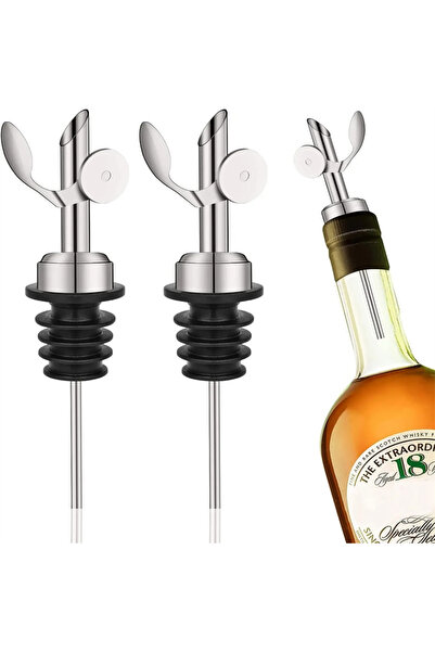 Choice4 Silver-2pcs 304 Stainless Steel Olive Oil Stopper Cap Dispenser Spout...