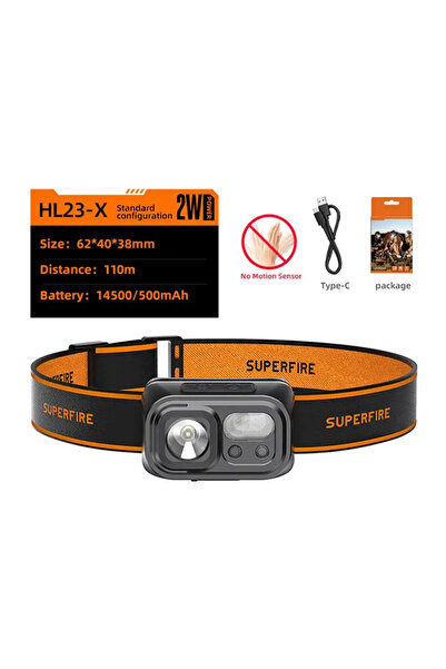 SUPERFIRE Lanternă frontală Hl23-X pentru pescuit și camping cu lumină reglabilă