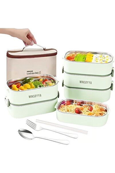 Winsoyya 4 Compartment Stainless Steel Lunch Box for Kids and Adults Bpa Free...