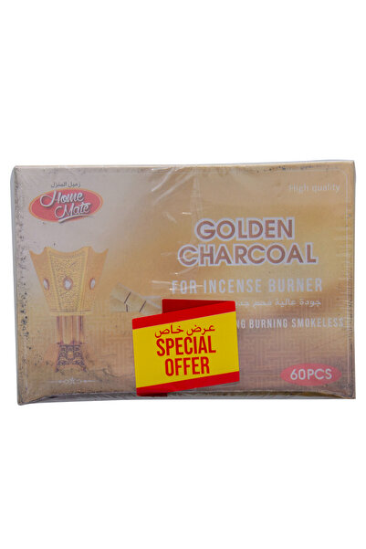 Homemate Home Mate Bakhoor Charcoal, 60 x 2 pcs, Gold, FB227