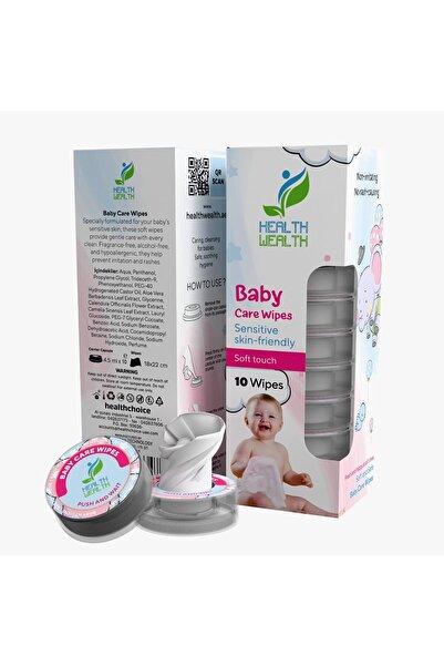 HEALTH WEALTH Baby Care Hygiene Wipes, Fragrance-Free, Hypoallergenic, Alcoho...