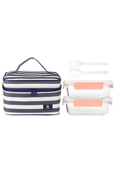 JCJ 2 pcs Glass Food Container Set with Bag, 750 ml, 41938A