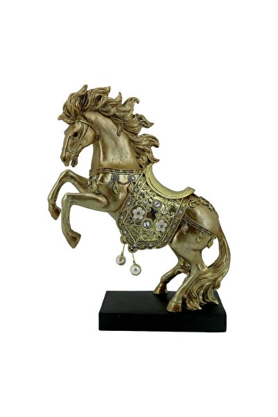 Maple Leaf Home Tori Jumping Horse Decorative Figurine, Gold