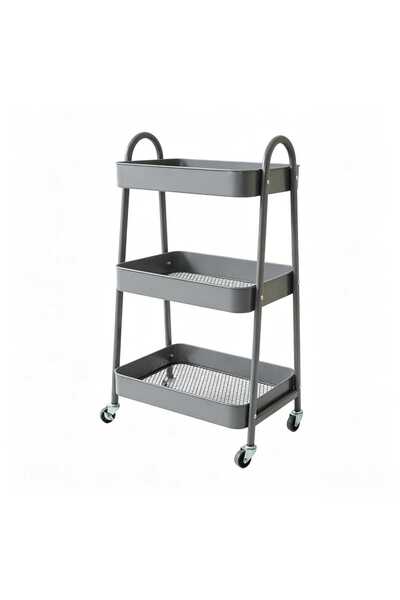 Maple Leaf Home 3 Layer Storage Shelf, Grey, MCS1003