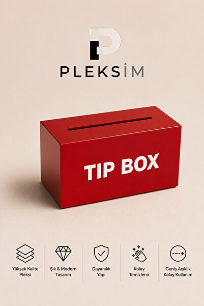 Pleksim Premium Kalitede Pleksi Kilitli Tip Box Bahşiş Kutusu 20X10X10