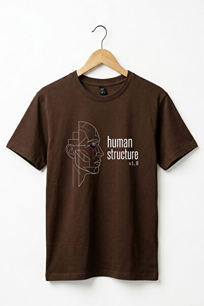 The Baski Human Structure Minimalist Graphic Printed 100% Cotton Crew Neck Ba...