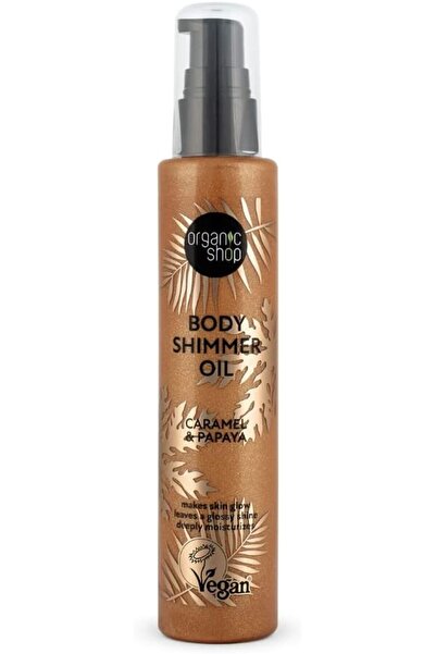 organic shop Body Shimmer Oil Caramel & Papaya, 100 ml