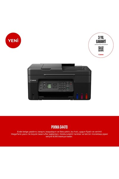 Canon PIXMA G4470 Çok Fonksyonlu Renkli Mürekkep Tanklı Fiyatı