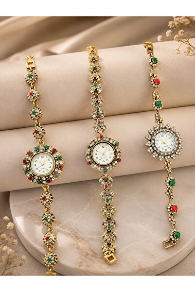 G Sport POLO 3 Pieces Elegant Vintage Jeweled Women Wristwatches
