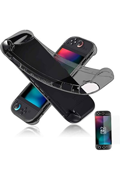 GENERAL [1+1] Transparent Case for Switch 2 with Screen Protector, Soft Tpu F...