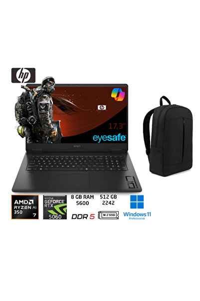 HP Omen 17-DB1015NT Ryzen Ai 7-350 8GB 512Gb RTX5060 8gb 17.3 144hz W11 Pro C...