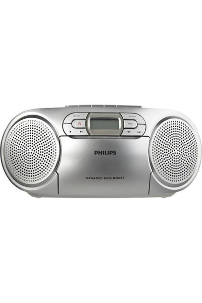Philips AZ127 Φορητό Σύστημα Ήχου με CD, Κασετόφωνο και Ραδιόφωνο, Ασημί