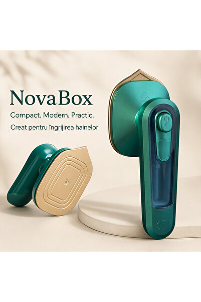 NovaBox Fier de călcat portabil cu abur NB-014, rezervor integrat, design com...