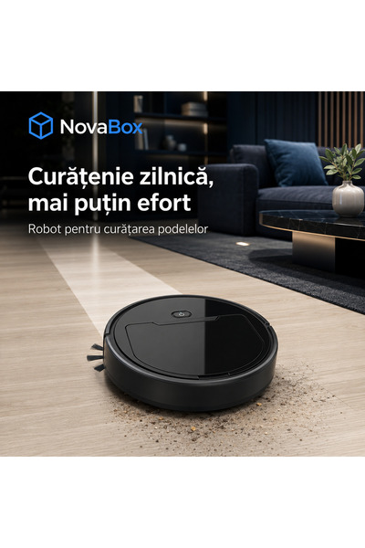 NovaBox Робот прахосмукачка NB-016, прахосмучене и мокро почистване, 1200 mAh...