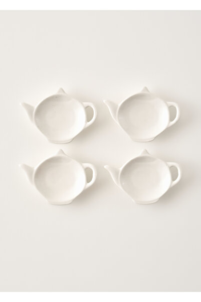Bella Maison Tea Sun Mini Sunum Tabağı 4'lü Beyaz (12x9 cm)