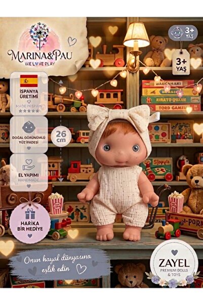 MARINA & PAU 26 cm PAU BASIC Makarina Oyuncak Bebek | İspanyol Bebek