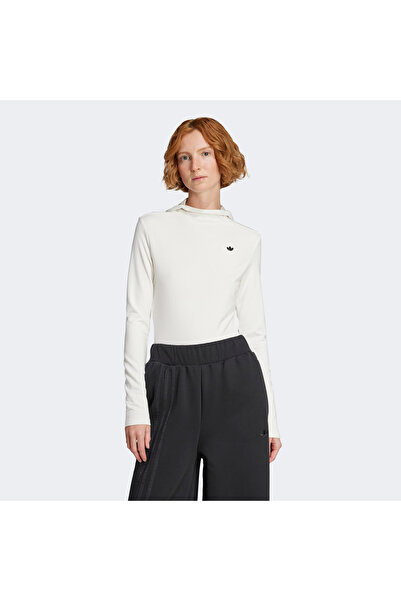 adidas P Essential Hooded Ls Kadın Beyaz Sweatshirt