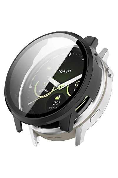 BizonMobile Защитен калъф със закалено стъкло за Garmin Venu 4 45мм, Черен