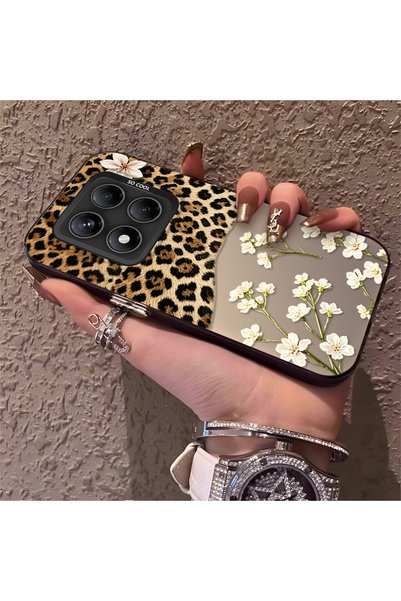 CASEVIBE Redmi Note 14 Pro 4G/5G Uyumlu Trend Leopar Beyaz Çiçek Baskılı Tele...