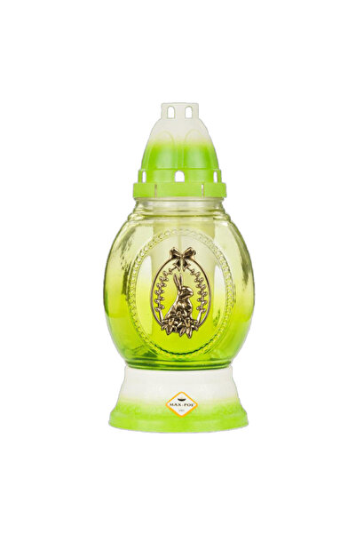 LCA Set 2 x Candela din Sticla cu Motiv Pascal, in Forma de Ou si Iepure