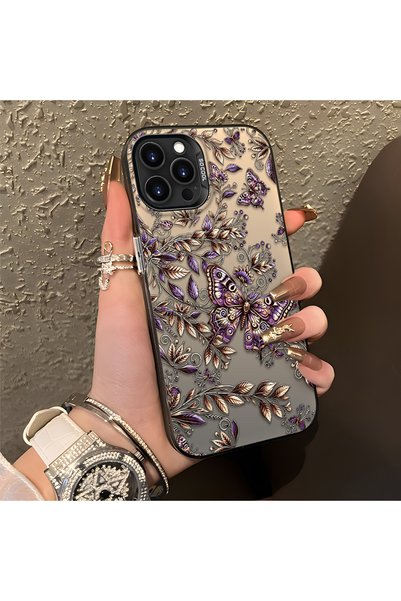PATTERNOVA iPhone 13 Pro Max Uyumlu Estetik Detaylı Kelebek Telefon Kılıfı, T...
