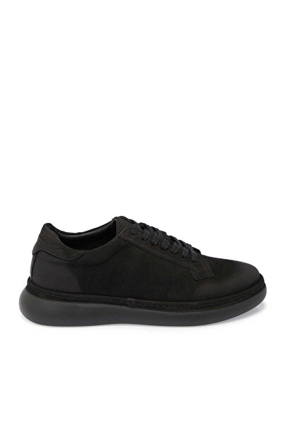 Tergan Siyah Hakiki Nubuk Deri Erkek Sneaker - E25S1AY57471-A64