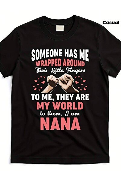 2BIR تي شيرت كاجوال بتصميم لطيف يصور أيديًا وقلبًا، مطبوع عليه NANA من Grandc...