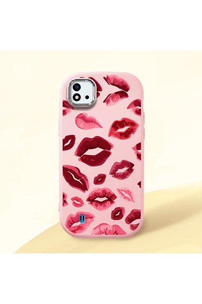 Hontinga Realme C11 2021 Compatible Case Camera Protector Pink Kiss Patterned...