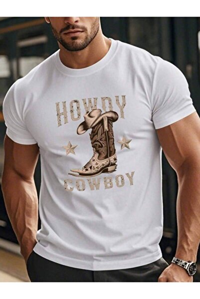 2BIR طقم أحذية رجالية وتي شيرت HOWDY - تي شيرت صيفي بأكمام قصيرة وياقة مستدير...