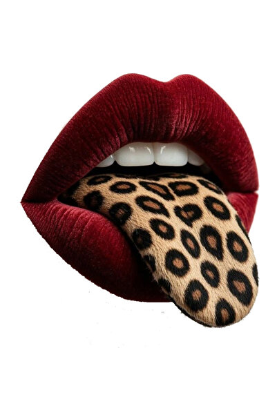 MegaSticker Velvet Lip Leopard Tongue Sticker Car, Motorcycle, Helmet, Laptop...