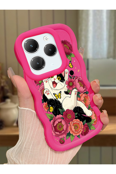 Hontinga Infinix Hot 40 Compatible Case Camera Protector Red Silicone Couple ...
