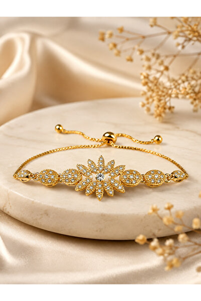 G Sport POLO Elegant Flower Detailed Zircon Stone Detailed Elevator Bracelet