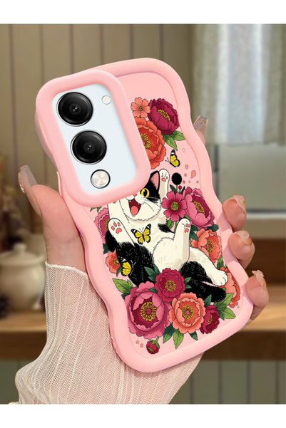 Hontinga Vivo Y04S Compatible Case Camera Protector Pink Silicone Lover Coupl...