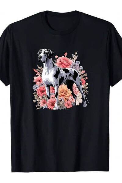29CUN NEW LIMITED Cute Funny Floral Flowers Great Dane Lover Best Shirt S 3XL