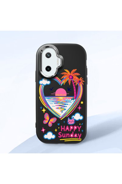 Hontinga Poco F7 Compatible Case Camera Protector Black Heart Pattern Silicon...