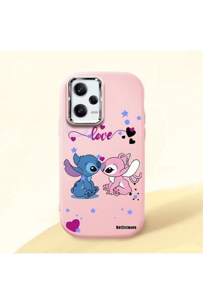 Hontinga Poco X5 Pro 5g Compatible Case Camera Protector Pink Stitch Pattern ...