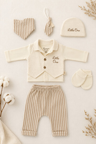 Beniizle Baby Boy 5-Piece Hospital Discharge Set with Tie Detail