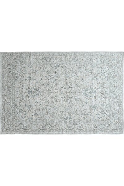 Vivense AÇIK GRİ VE BUZ MAVİSİ ESKİTME DESENLİ VİNTAGE HALI, 201X274