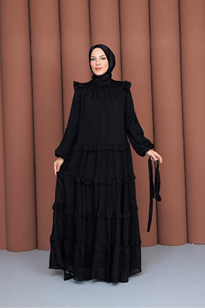OZELİMMODA Volon Elbise | Siyah