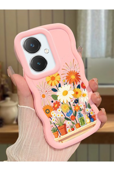 Hontinga Vivo Y27 Compatible Case Camera Protector Pink Silicone Lover Couple...