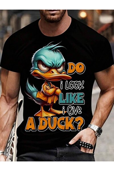k222 Men'S Humorous T-Shirt Featuring The Phrase 'Do I Look Like Duck?'with F...