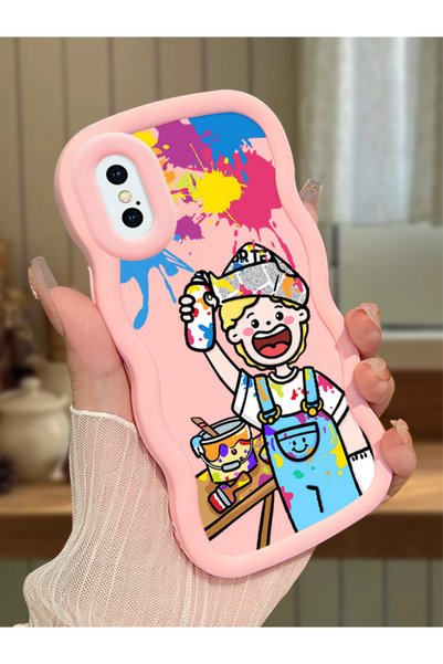 Hontinga حافظة متوافقة مع هاتف iPhone X، حافظة حماية للكاميرا من السيليكون با...
