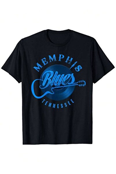 2BIR تي شيرت رجالي برسومات جرافيكية من Memphis Blues Tennessee Guitar Silhoue...