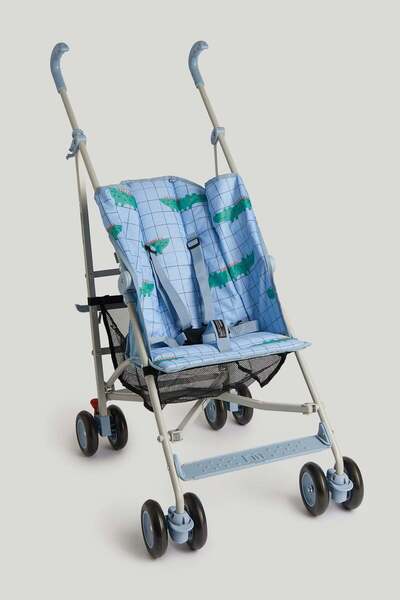 MOTHERCARE عربة أطفال جيف - أزرق بنمط التمساح