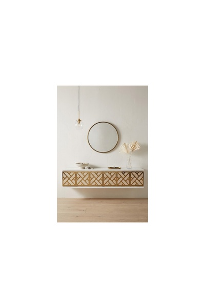 Vivense AREX DRESUAR ANTRE HOL RAFI BEYAZ TRAVERTEN GOLD 120 CM DA1238BTG