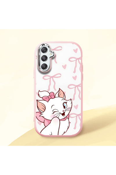 Hontinga Samsung Galaxy M34 Compatible Case Camera Protective Pink Cartoon Pa...