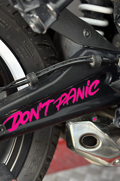 Banxtre Dont Panic Text Sticker Label for Motorcycle and Helmet (1 Piece)