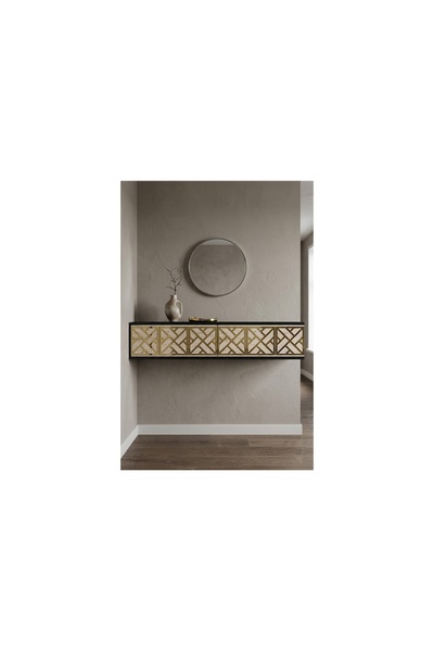 Vivense AREX DRESUAR ANTRE HOL RAFI ANTRASİT TRAVERTEN GOLD 120 CM DA1238ATG